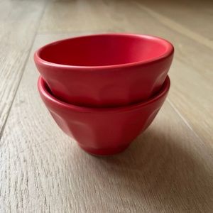 Red latte mini bowls, set of 2